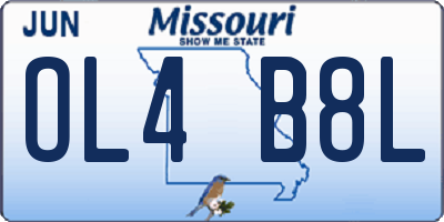 MO license plate OL4B8L