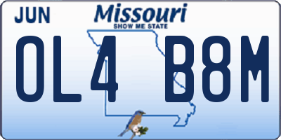 MO license plate OL4B8M
