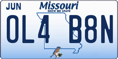 MO license plate OL4B8N