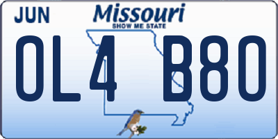 MO license plate OL4B8O