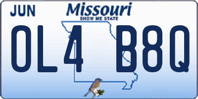 MO license plate OL4B8Q