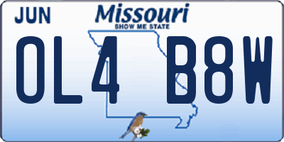 MO license plate OL4B8W