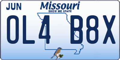 MO license plate OL4B8X