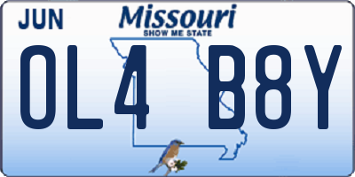 MO license plate OL4B8Y