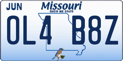 MO license plate OL4B8Z