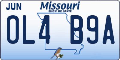MO license plate OL4B9A