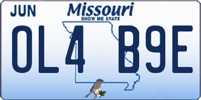MO license plate OL4B9E