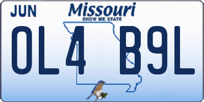 MO license plate OL4B9L
