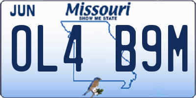 MO license plate OL4B9M