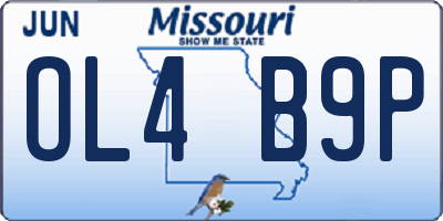MO license plate OL4B9P