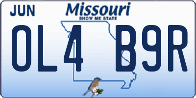 MO license plate OL4B9R