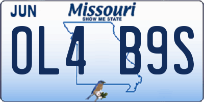 MO license plate OL4B9S