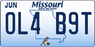 MO license plate OL4B9T