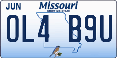 MO license plate OL4B9U