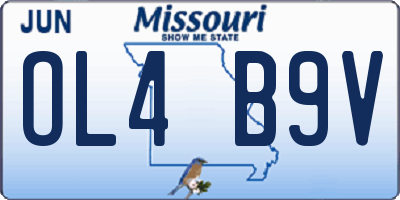 MO license plate OL4B9V