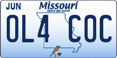 MO license plate OL4C0C