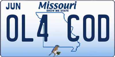 MO license plate OL4C0D