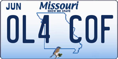 MO license plate OL4C0F