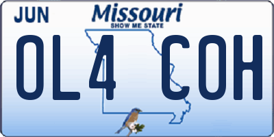 MO license plate OL4C0H