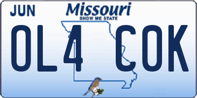 MO license plate OL4C0K