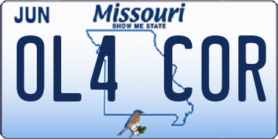 MO license plate OL4C0R