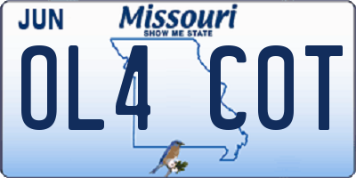 MO license plate OL4C0T