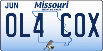 MO license plate OL4C0X