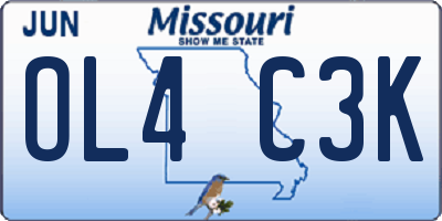 MO license plate OL4C3K