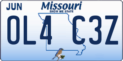 MO license plate OL4C3Z