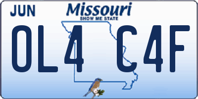 MO license plate OL4C4F