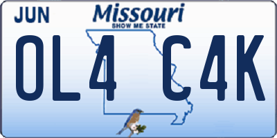 MO license plate OL4C4K