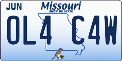 MO license plate OL4C4W