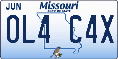 MO license plate OL4C4X