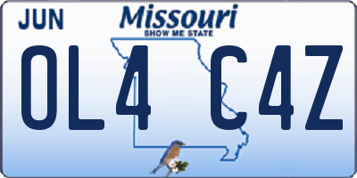 MO license plate OL4C4Z