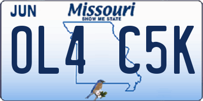 MO license plate OL4C5K