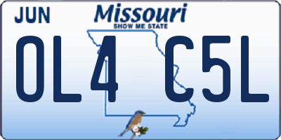 MO license plate OL4C5L