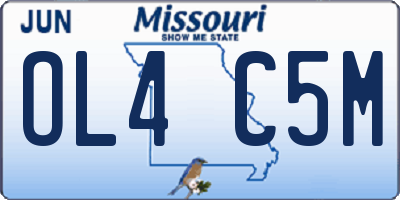 MO license plate OL4C5M