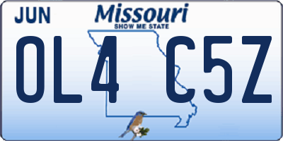 MO license plate OL4C5Z