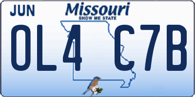 MO license plate OL4C7B