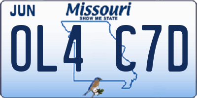 MO license plate OL4C7D
