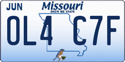 MO license plate OL4C7F