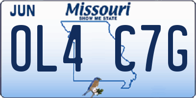 MO license plate OL4C7G