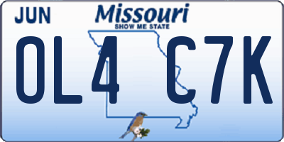 MO license plate OL4C7K