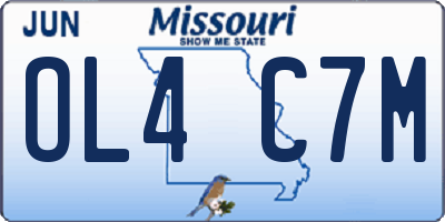 MO license plate OL4C7M