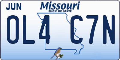 MO license plate OL4C7N