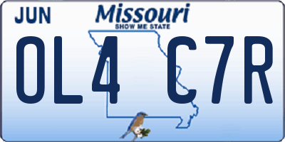 MO license plate OL4C7R
