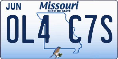 MO license plate OL4C7S
