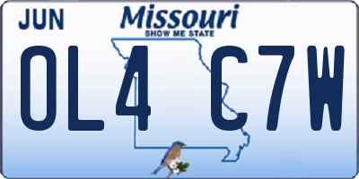 MO license plate OL4C7W