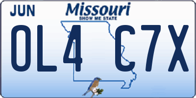 MO license plate OL4C7X