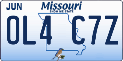 MO license plate OL4C7Z